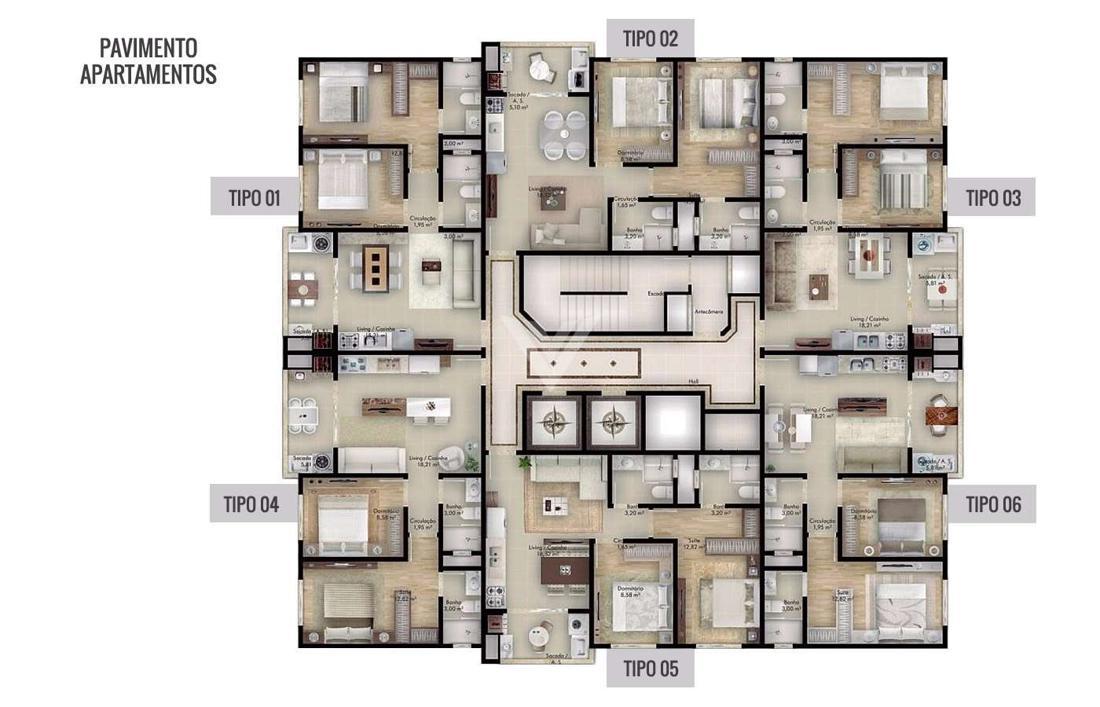 Apartamento de 2 quartos, 60m² no bairro Jardim Praia Mar, em Itapema | Eu Corretor