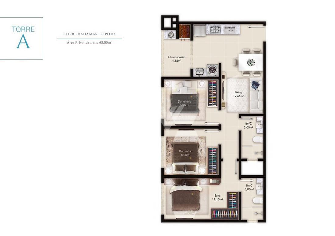 Apartamento de 2 quartos, no bairro Morretes, em Itapema | Eu Corretor