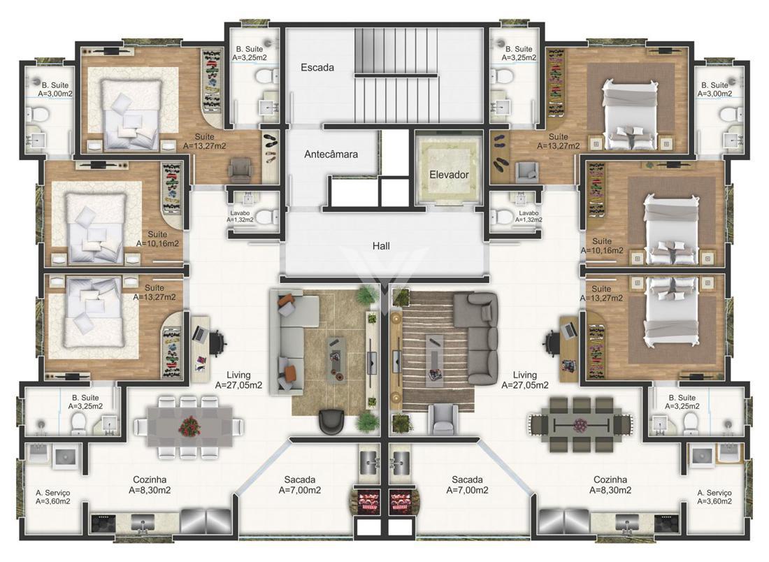 Apartamento de 3 quartos, 105m² no bairro Meia Praia, em Itapema | Eu Corretor