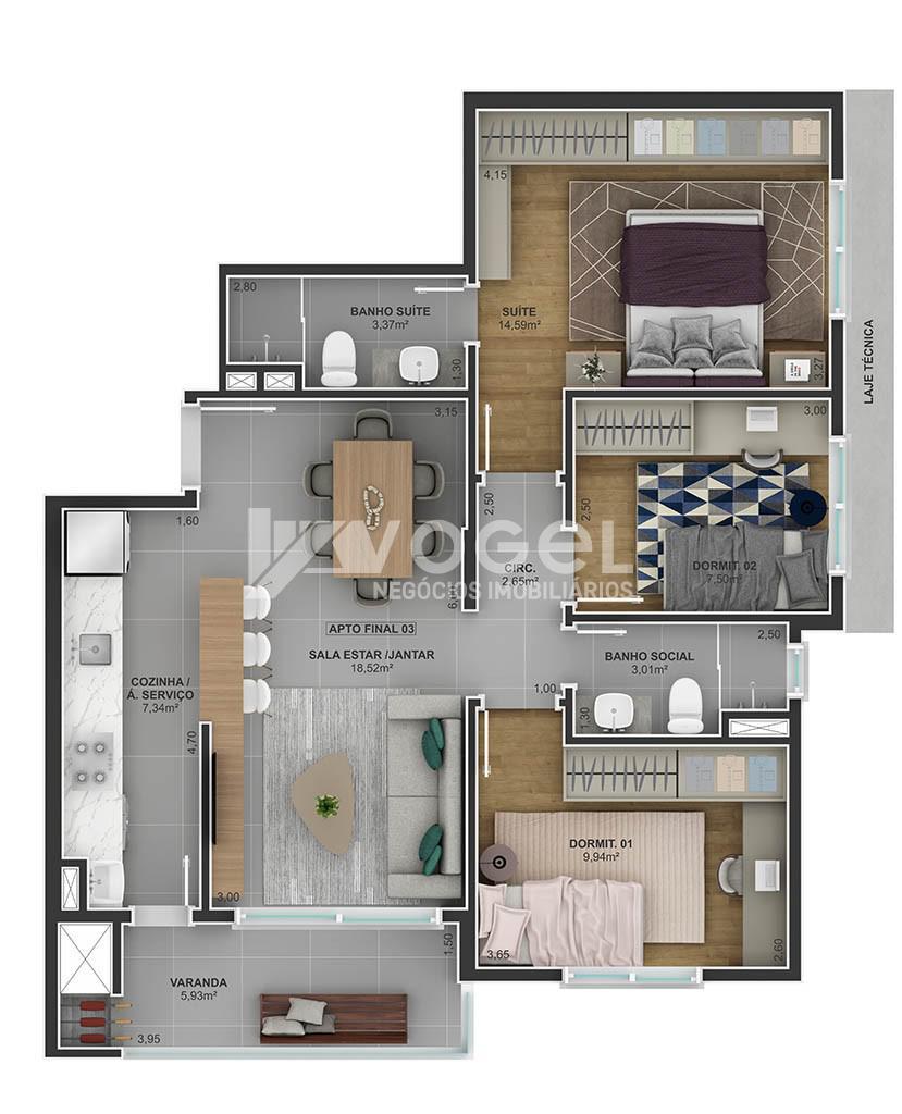 Apartamento à venda com 3 quartos, 111m² - Foto 27