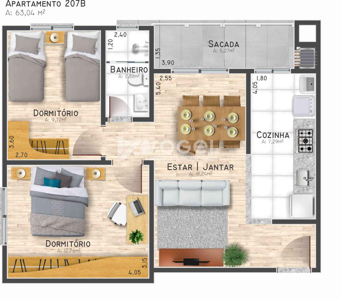 Apartamento à venda com 2 quartos, 63m² - Foto 10