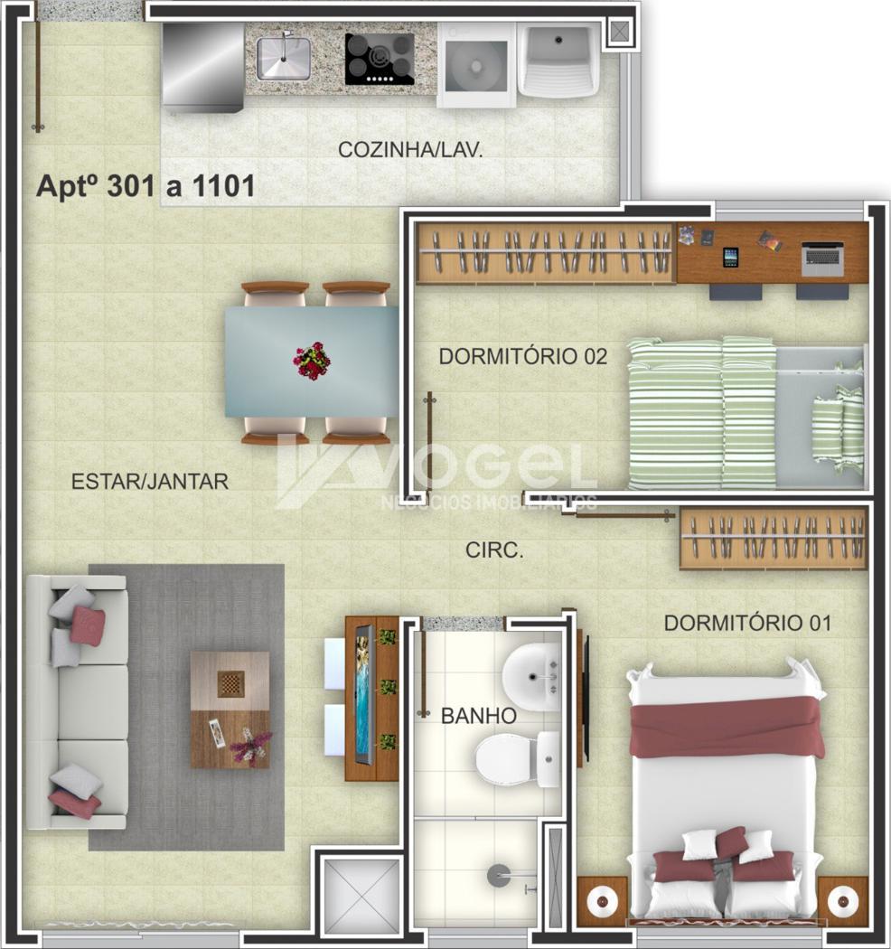 Apartamento à venda com 2 quartos, 52m² - Foto 10