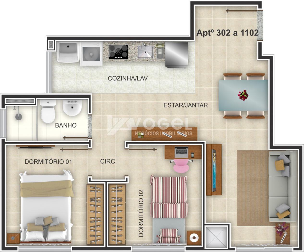 Apartamento à venda com 2 quartos, 52m² - Foto 11