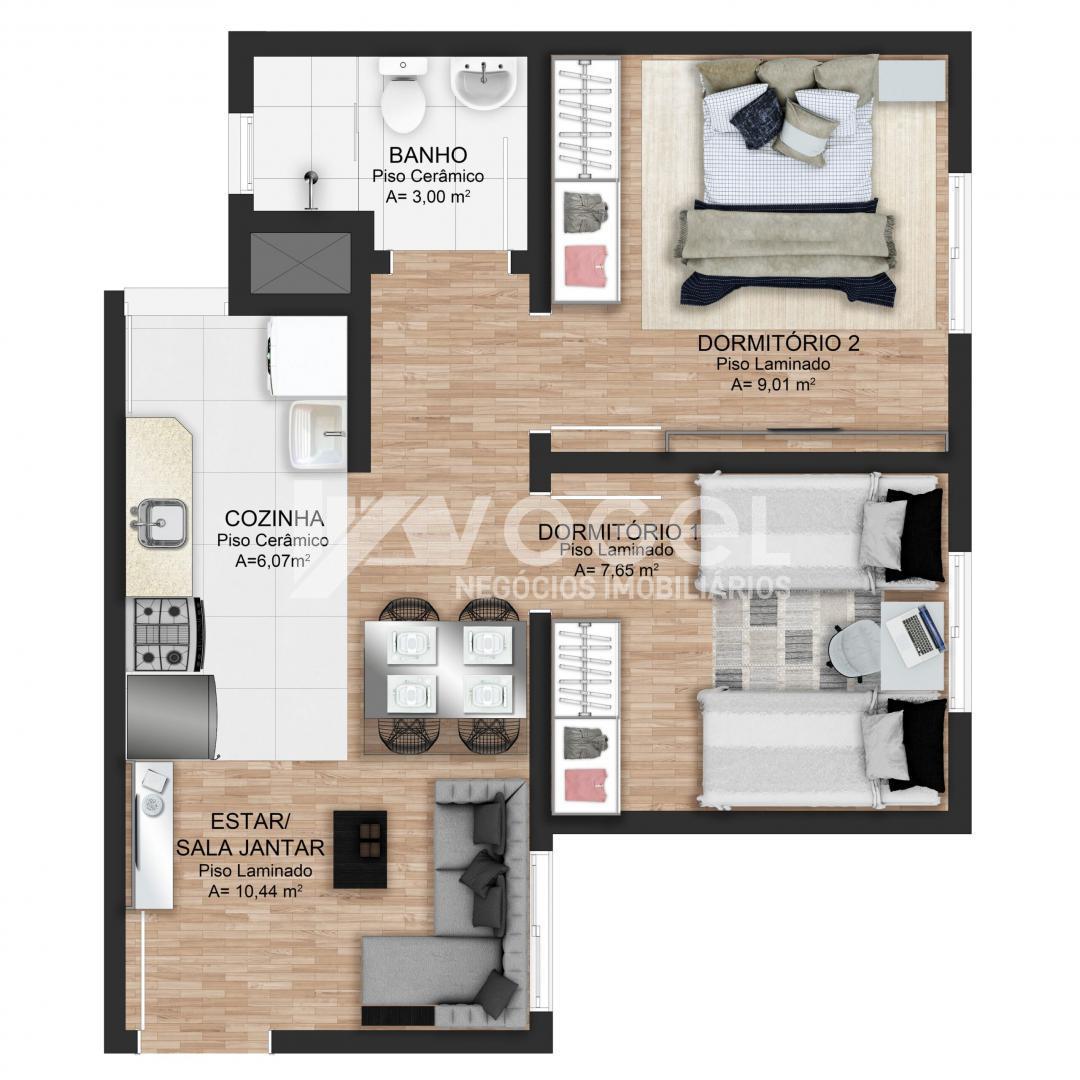 Apartamento à venda com 2 quartos, 53m² - Foto 9