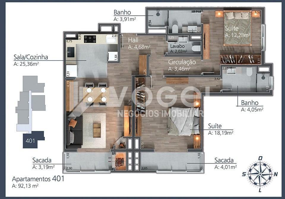 Apartamento à venda com 1 quarto, 38m² - Foto 17