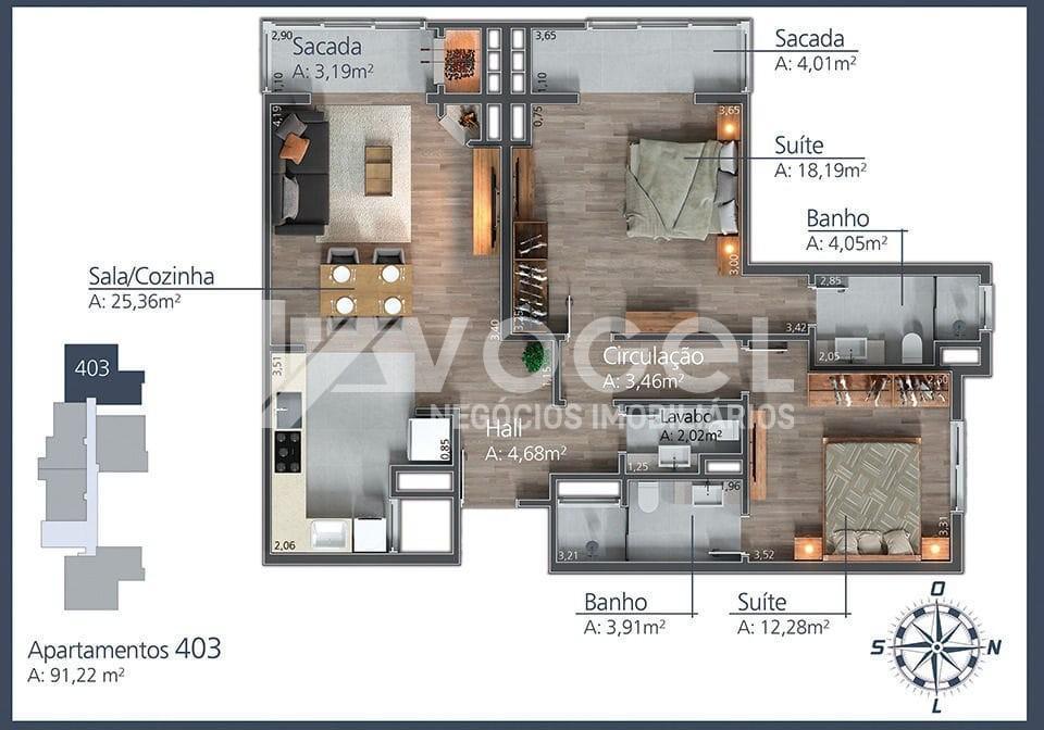 Apartamento à venda com 2 quartos, 67m² - Foto 18