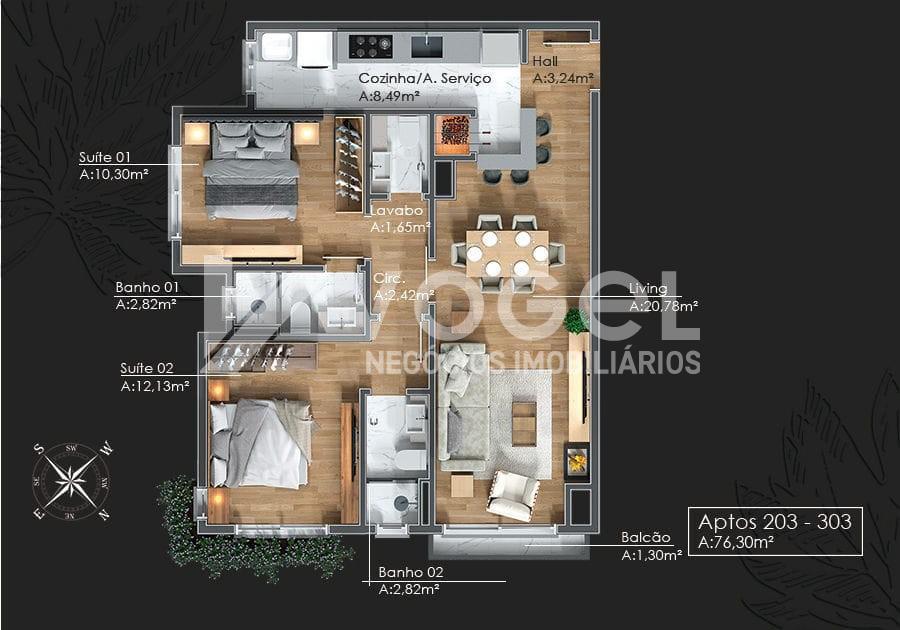 Apartamento à venda com 1 quarto, 58m² - Foto 13