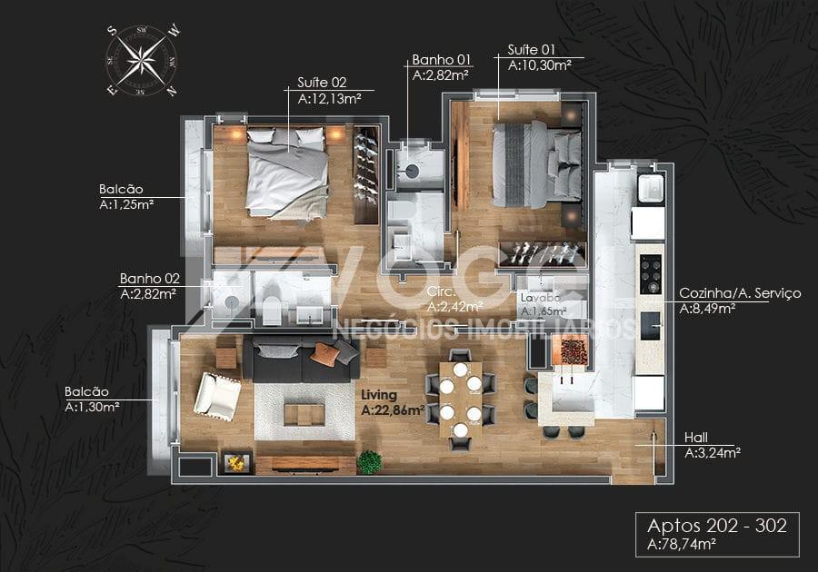 Apartamento à venda com 1 quarto, 58m² - Foto 14