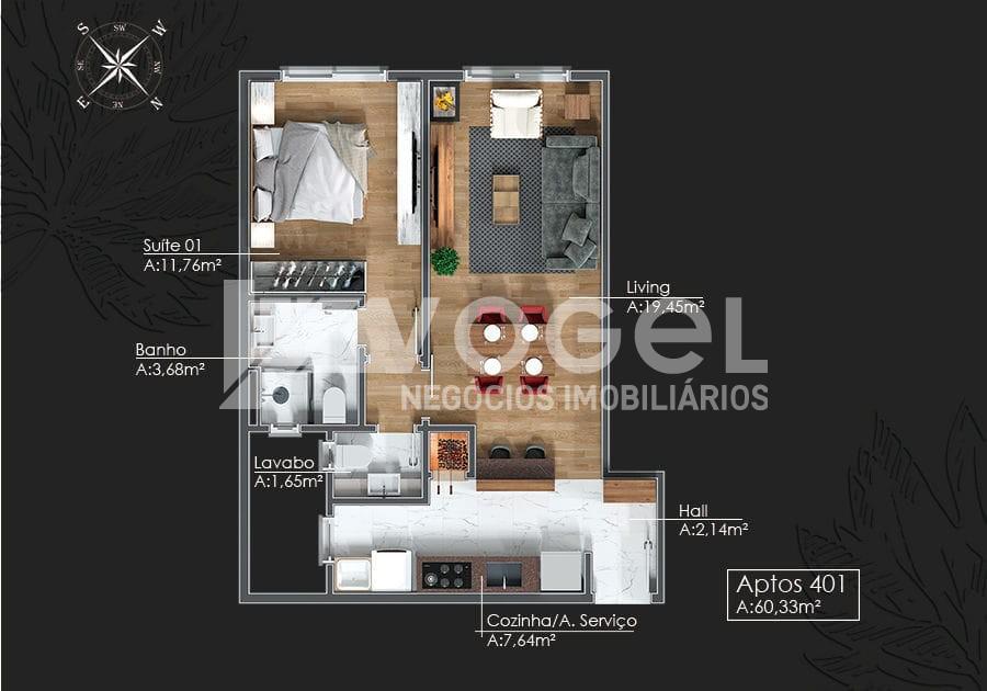 Apartamento à venda com 1 quarto, 58m² - Foto 16