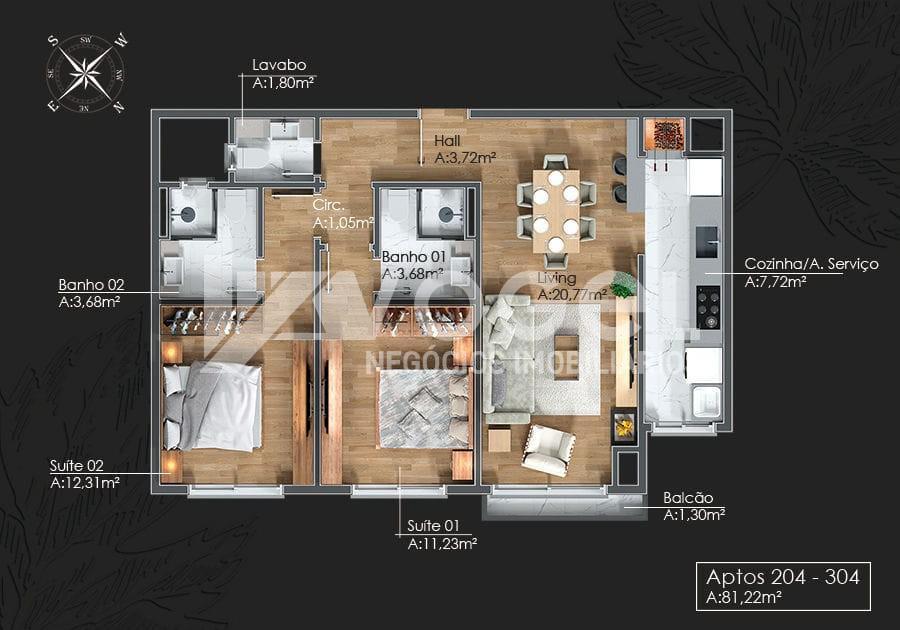 Apartamento à venda com 1 quarto, 58m² - Foto 17