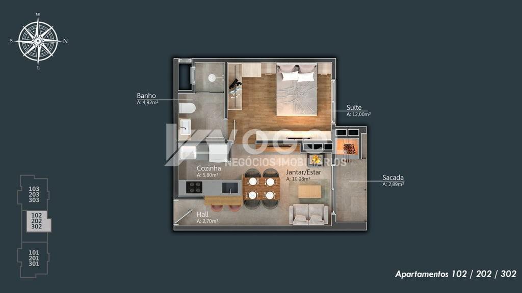 Apartamento à venda com 1 quarto, 44m² - Foto 8