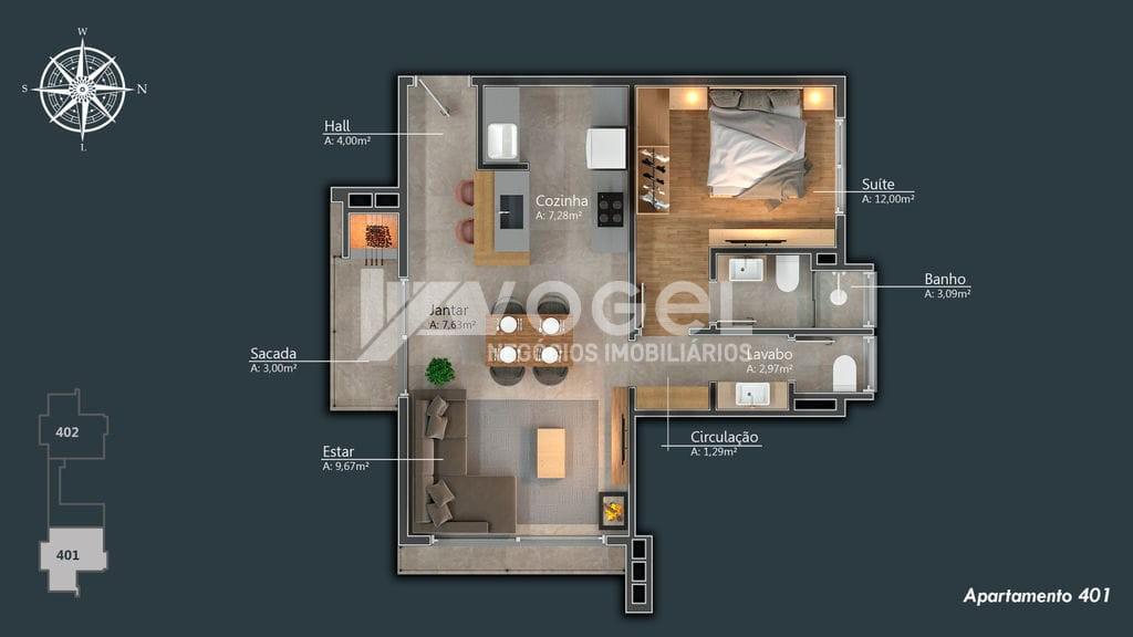 Apartamento à venda com 1 quarto, 44m² - Foto 10